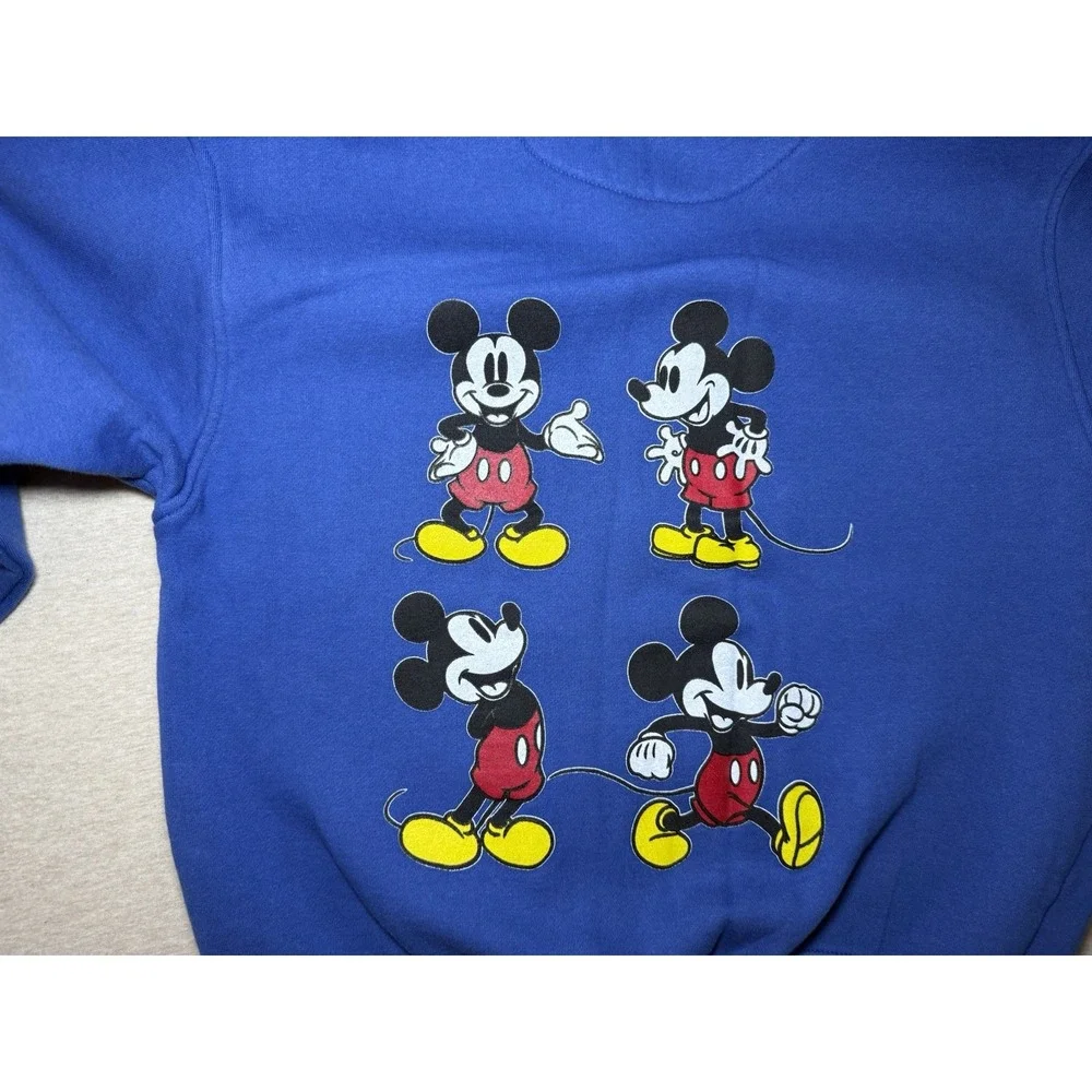 Vos Sports Mickey Mouse Blue Zip Up Sweater With Hood Blue Junior Size 18 Xl